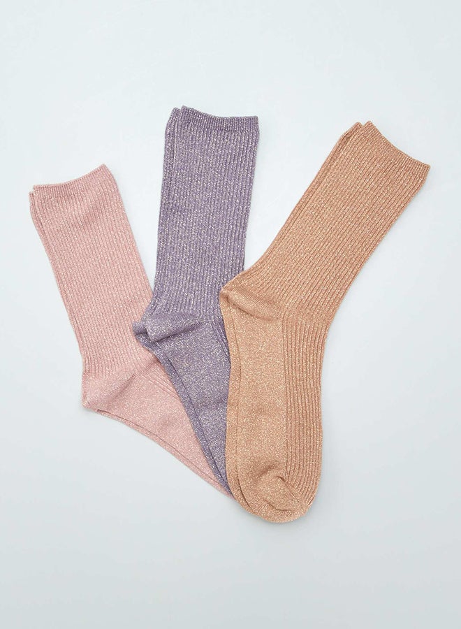 Kiabi Pack of 3 pairs of sparkly socks  - Image 1