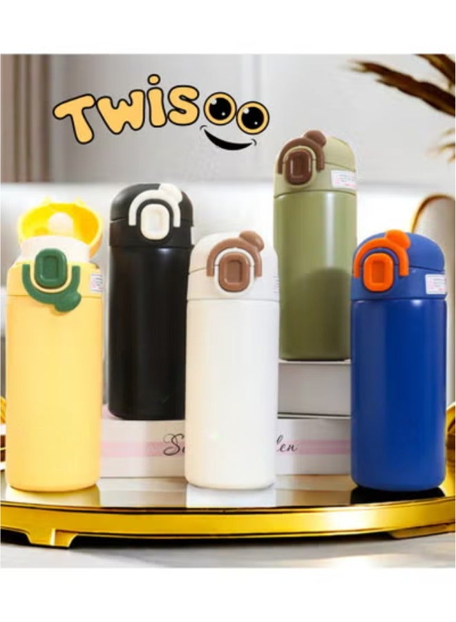Twisoo Twisoo Double Wall Vacuum Insulated Water Bottle, Stainless Steel, Leak Proof, 12 Hours Hot & Cold, 380ml, White - Image 5