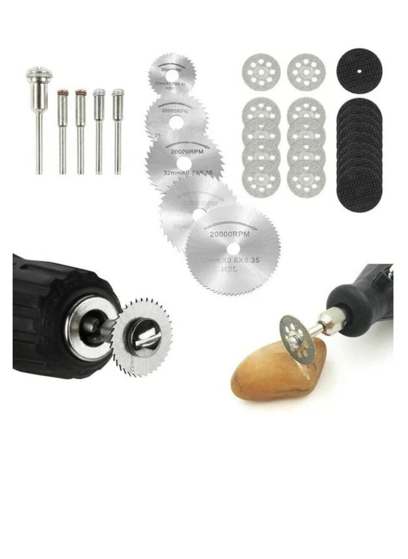 Generic 32pcs Mini HSS Circular Saw Blade Resin Cut-Off Woodworking Cutting Discs Diamond Metal Saw Blades For Rotary Tools  - Image 1