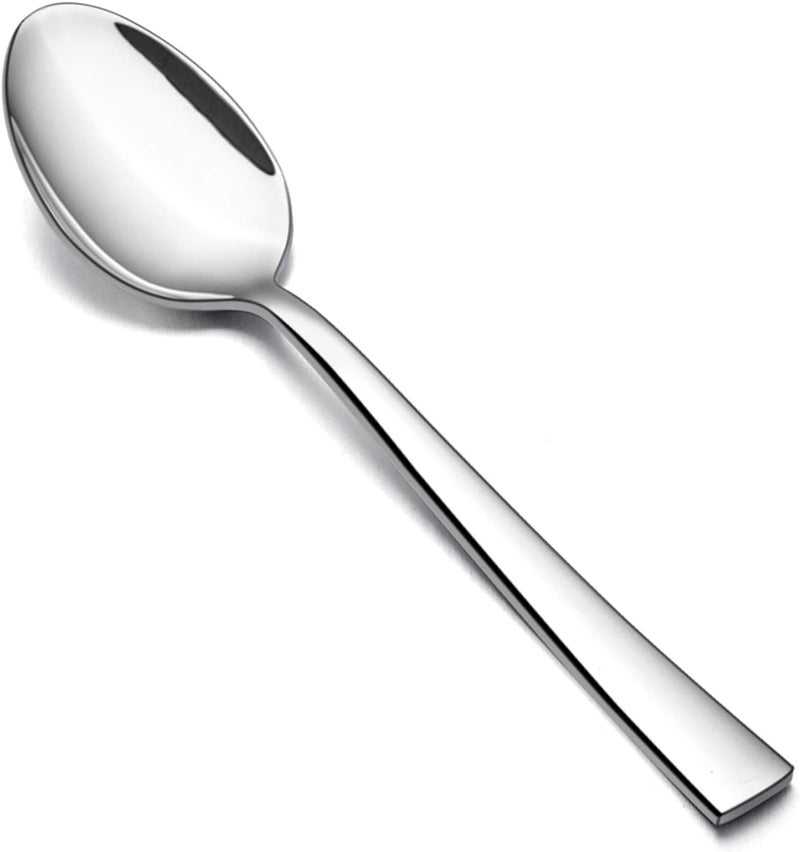 E-far Dinner Spoons Set of 12, 7.9 Inch Stainless Steel Soup Spoons Tablespoons for Home, Kitchen or Restaurant, Non-toxic & Mirror Polished, Squared Edge & Dishwasher Safe - Image 1