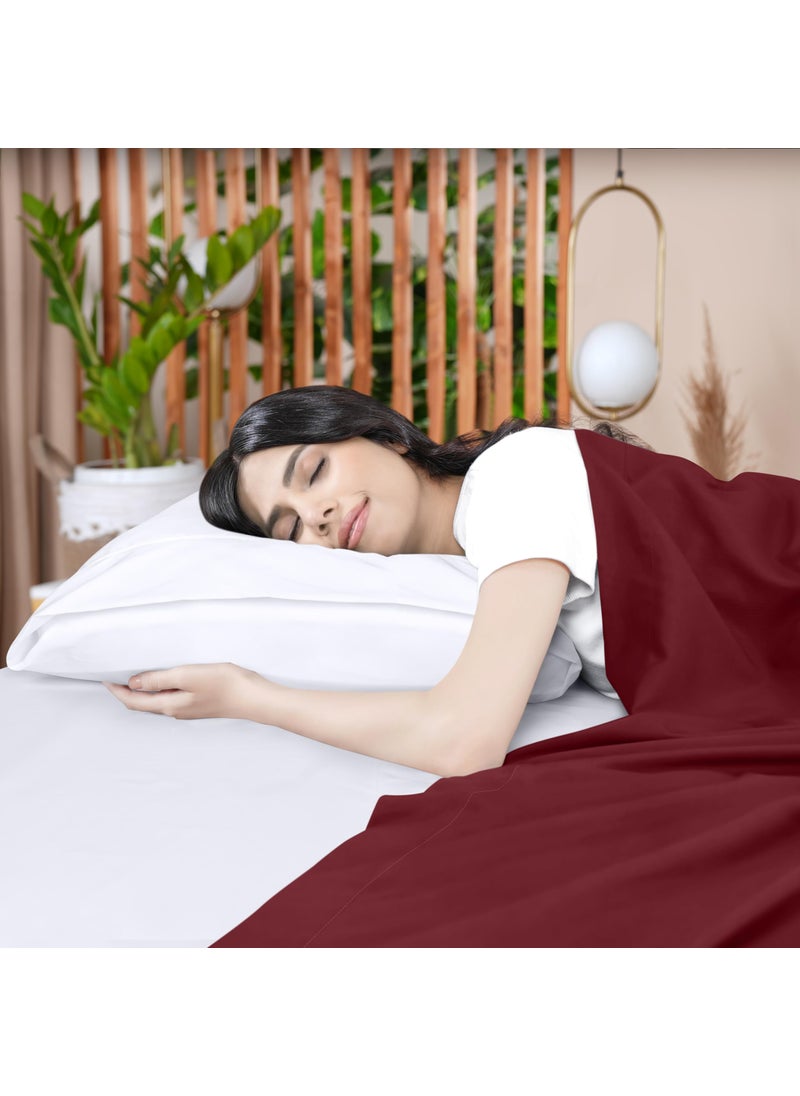 Utopia Bedding Utopia Bedding Flat Sheet - Soft Brushed Microfiber Fabric - Shrinkage & Fade Resistant Top Sheet - Easy Care - 1 Flat Sheet Only (Twin  Burgundy)  - Image 5