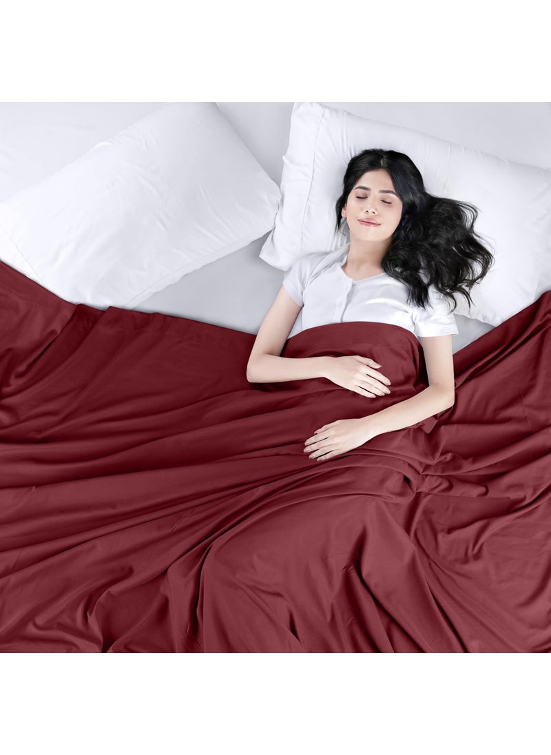 Utopia Bedding Utopia Bedding Flat Sheet - Soft Brushed Microfiber Fabric - Shrinkage & Fade Resistant Top Sheet - Easy Care - 1 Flat Sheet Only (Twin  Burgundy)  - Image 3