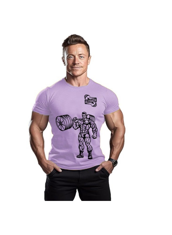 ALCOACH Men's Oversize T-shirt - ALCOACH - NEVER GIVE UP  Printed for exercise gym and bodybuilding  - Image 3