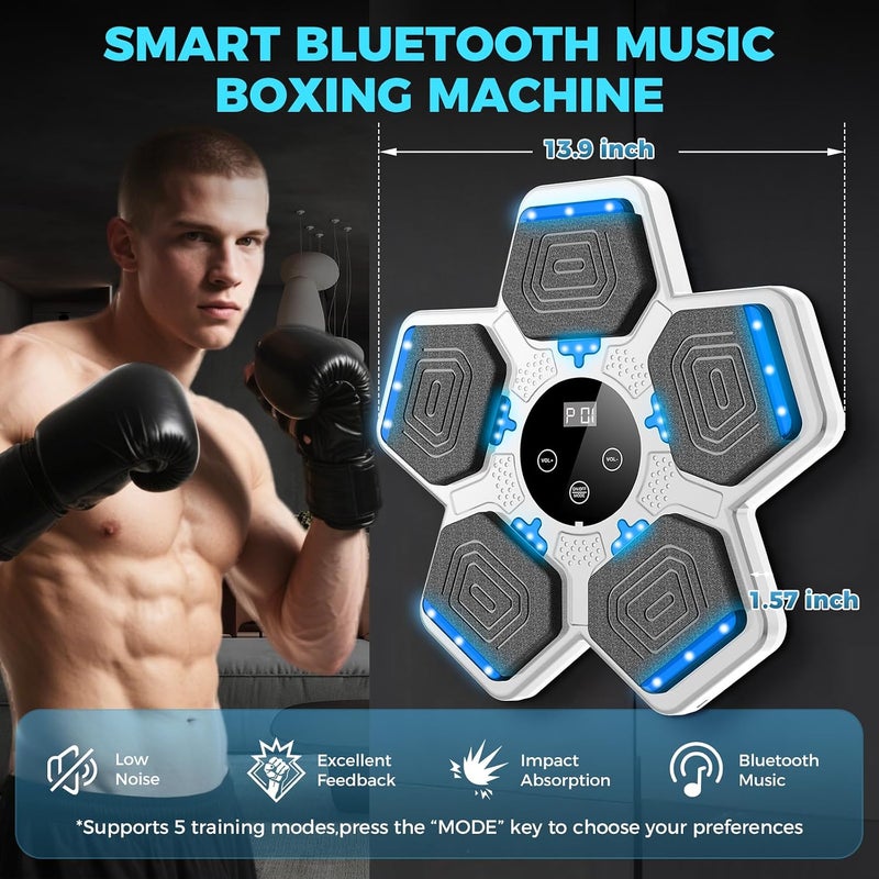 LOLBOX 2025 Music Boxing Machine for Adults and Kids, Smart Bluetooth Boxing Training Equipment with Gloves Wall Mounted, Workout Punching Machine for Home,Office and Gym - Image 2