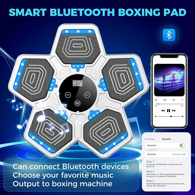 LOLBOX 2025 Music Boxing Machine for Adults and Kids, Smart Bluetooth Boxing Training Equipment with Gloves Wall Mounted, Workout Punching Machine for Home,Office and Gym - Image 4