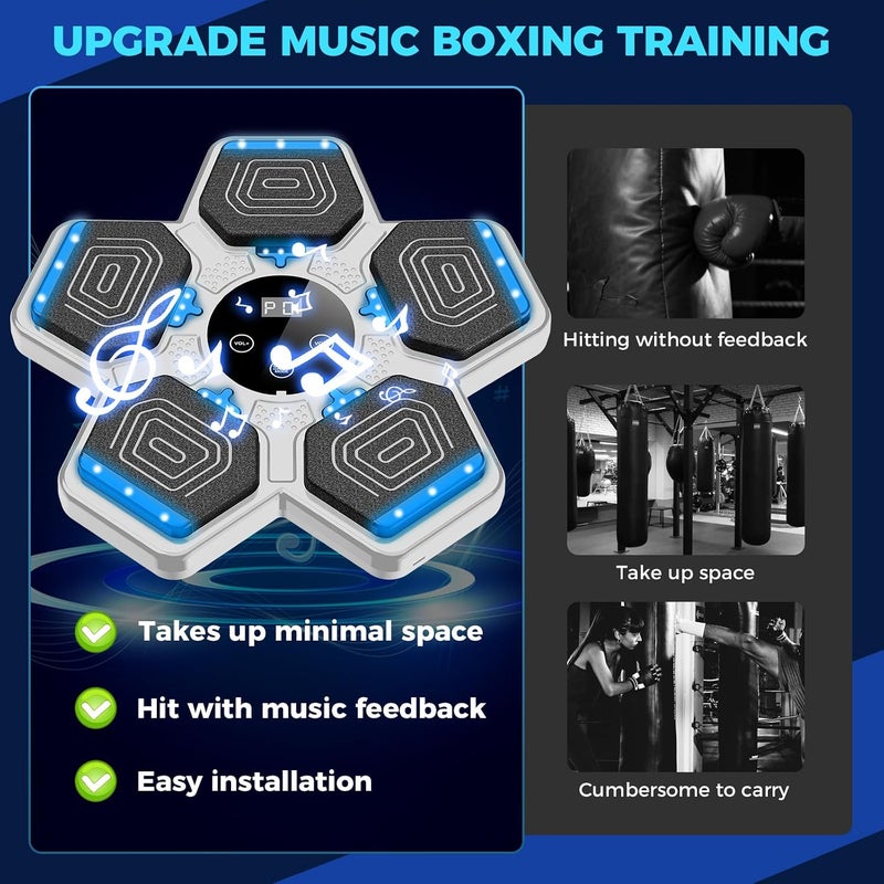 LOLBOX 2025 Music Boxing Machine for Adults and Kids, Smart Bluetooth Boxing Training Equipment with Gloves Wall Mounted, Workout Punching Machine for Home,Office and Gym - Image 3