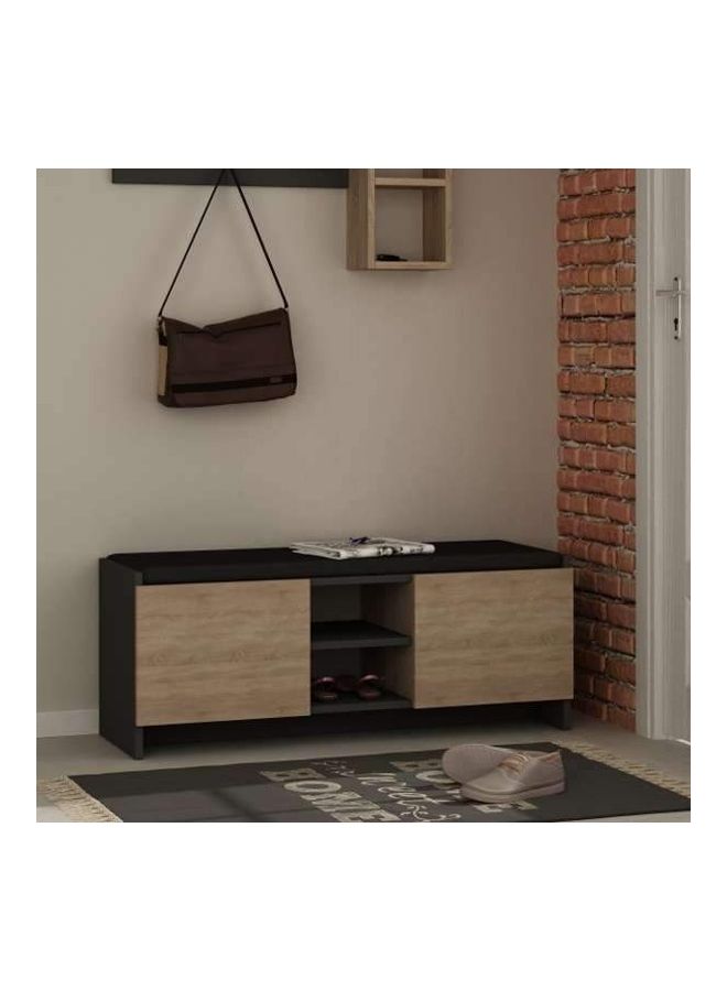 Retro Shoe Storage Natural/Black 110X43X37cm - Image 2