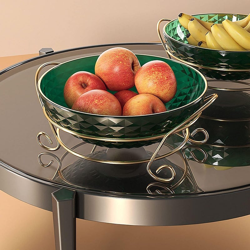 VPGS Plastic Decorative Fruit BowlDessert Display Stand Dish HolderSnacks Fruit Basket Bowl for Farmhouse Kitchen Breads Snacks Home Ornaments Green - Image 5