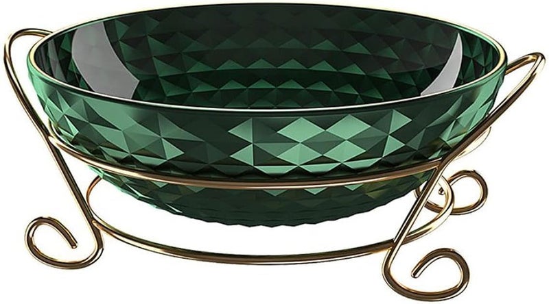 VPGS Plastic Decorative Fruit BowlDessert Display Stand Dish HolderSnacks Fruit Basket Bowl for Farmhouse Kitchen Breads Snacks Home Ornaments Green - Image 1