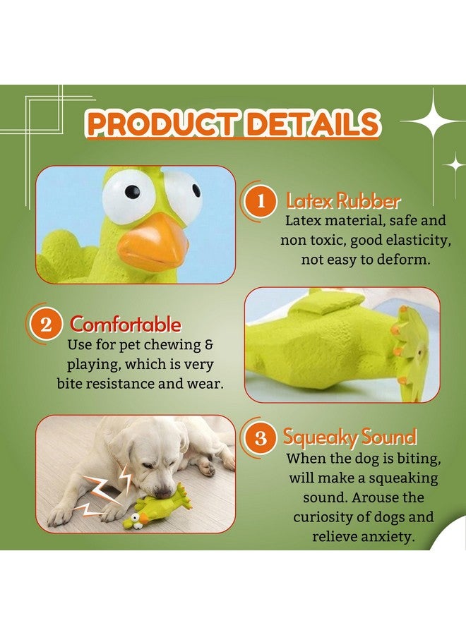 Dog Squeaky Latex Toy - (24Cm) Green Googly Rooster Hen Chicken Squawking Toy For Puppies, Small And Medium Dogs | Natural Rubber, Soft, Animal Design, Fetch & Chew Safe Pet Toy - Image 3