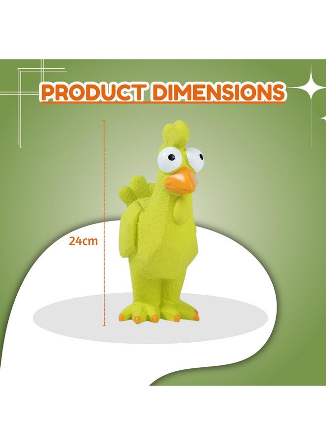 Dog Squeaky Latex Toy - (24Cm) Green Googly Rooster Hen Chicken Squawking Toy For Puppies, Small And Medium Dogs | Natural Rubber, Soft, Animal Design, Fetch & Chew Safe Pet Toy - Image 2