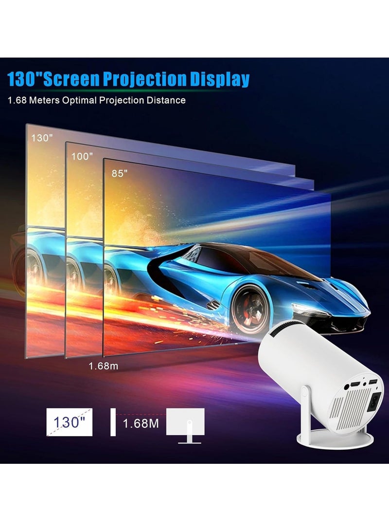 Smart Mini Projector 4K 5G WIFI, Big Screen Experience with Premium 360 Sound, 5.0 Bluetooth Movie Projector Compatible With Android/iOS/Windows/TV Stick/HDMI/USB/Audio 3.5 white  - Image 5