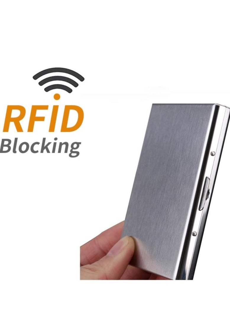 spa luxetique RFID Credit Card Holder Metal Wallet Slim Credit Card Case Protector Business Card Holder for Women or Men  - Image 2