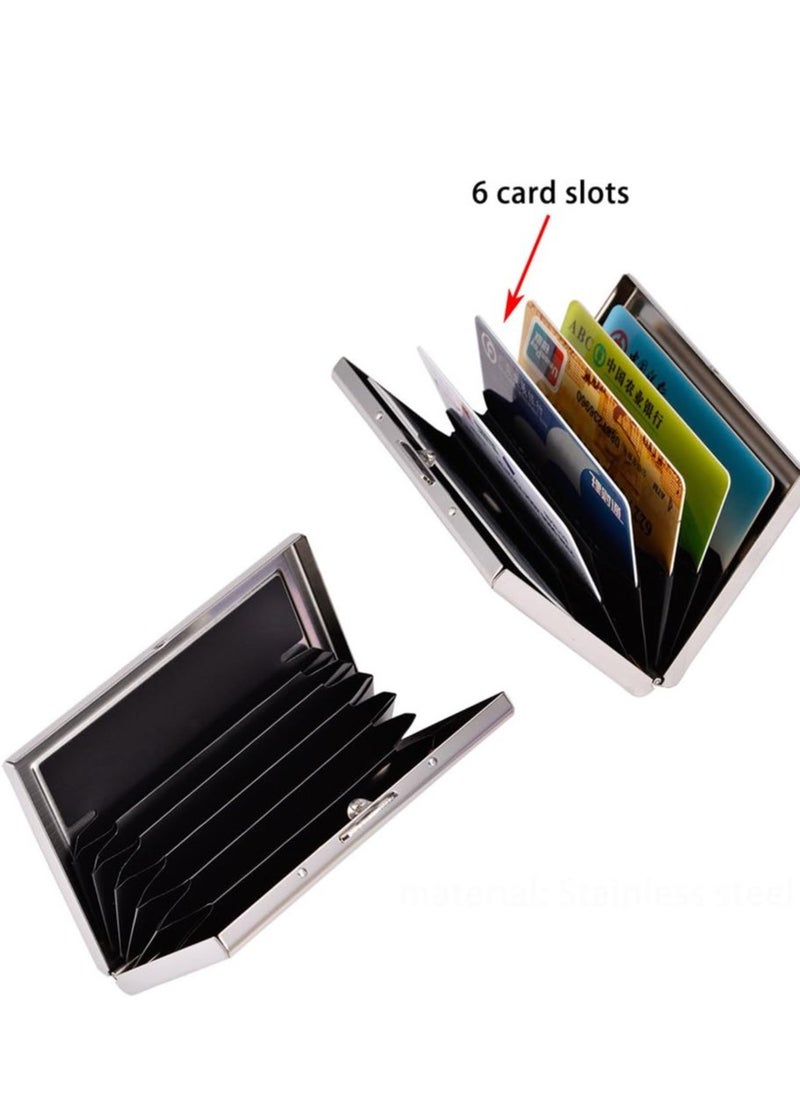 spa luxetique RFID Credit Card Holder Metal Wallet Slim Credit Card Case Protector Business Card Holder for Women or Men  - Image 5