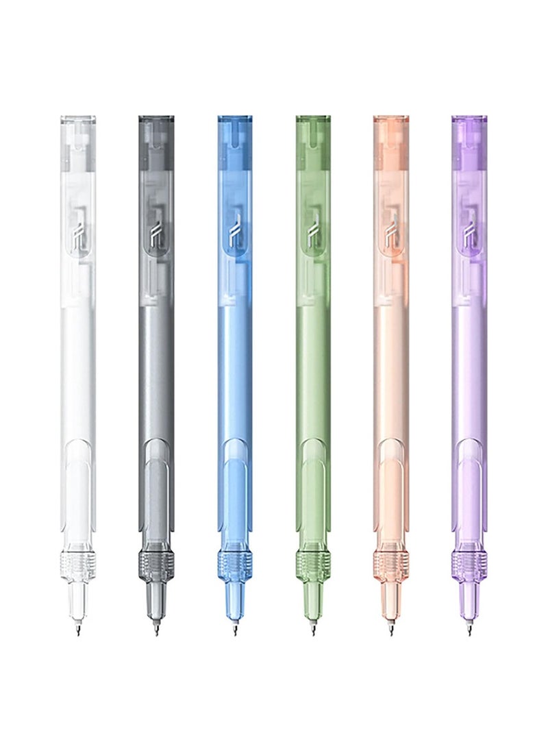 SYOSI 0.5mm Rolling Ball Gel Pens, 6 PCS Upgraded Retractable Black Ink Gel Pens, Cute Aesthetic Gel Pens, Retractable Ballpoint Pens, Fine Point Smooth Writing Pens for Home School Office Supplies  - Image 2