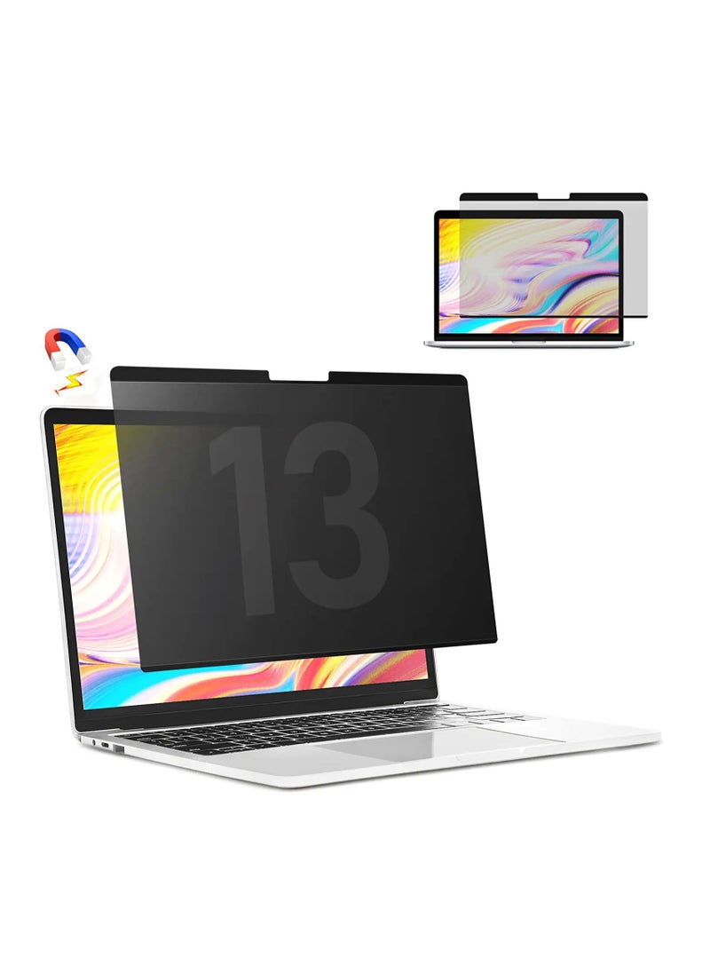 Magnetic Privacy Screen for 13 Inch MacBook Air (2018-2021)/ 13"MacBook Pro M1 M2 Chip (2022--2016), Anti-Blue Light and Anti-Glare Protector Ultra Slim Laptop Screen Filter (A1932/A2179 M1/A2337 M1), Black