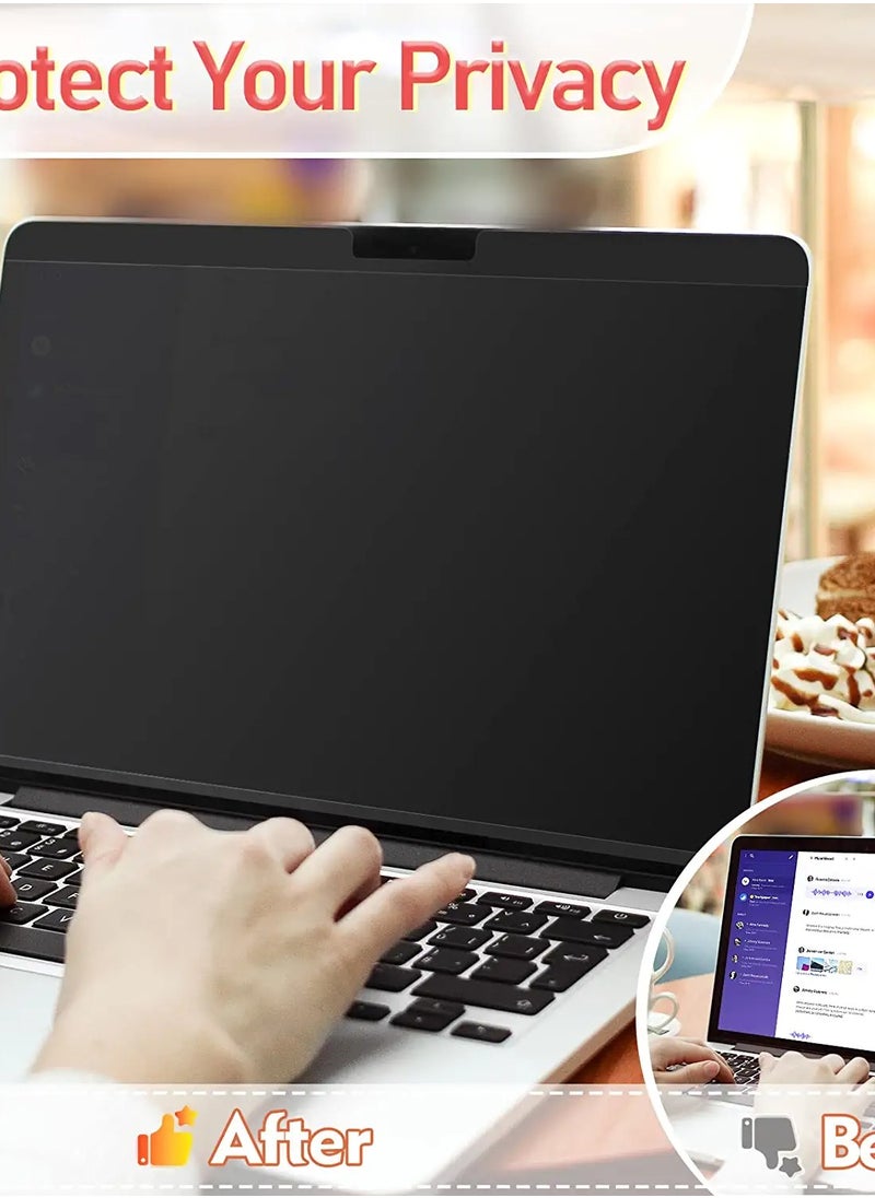 Magnetic Privacy Screen for 13 Inch MacBook Air (2018-2021)/ 13"MacBook Pro M1 M2 Chip (2022--2016), Anti-Blue Light and Anti-Glare Protector Ultra Slim Laptop Screen Filter (A1932/A2179 M1/A2337 M1), Black