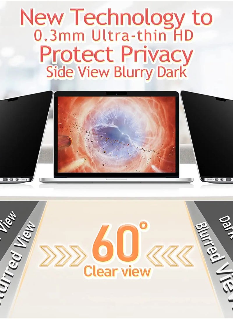 Magnetic Privacy Screen for 13 Inch MacBook Air (2018-2021)/ 13"MacBook Pro M1 M2 Chip (2022--2016), Anti-Blue Light and Anti-Glare Protector Ultra Slim Laptop Screen Filter (A1932/A2179 M1/A2337 M1), Black