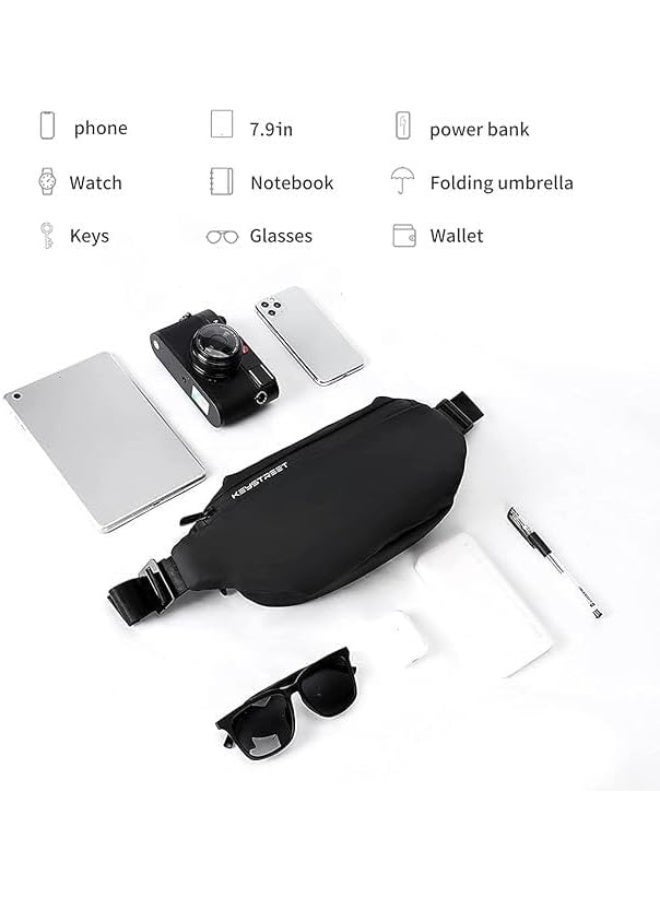 Sling Bag for Men Women, Crossbody Backpack Shoulder Bag With Adjustable Strap, Waterproof Chest Shoulder Backpack Bag for Outdoors Workout Traveling Casual Running Hiking Cycling, Black - Image 2