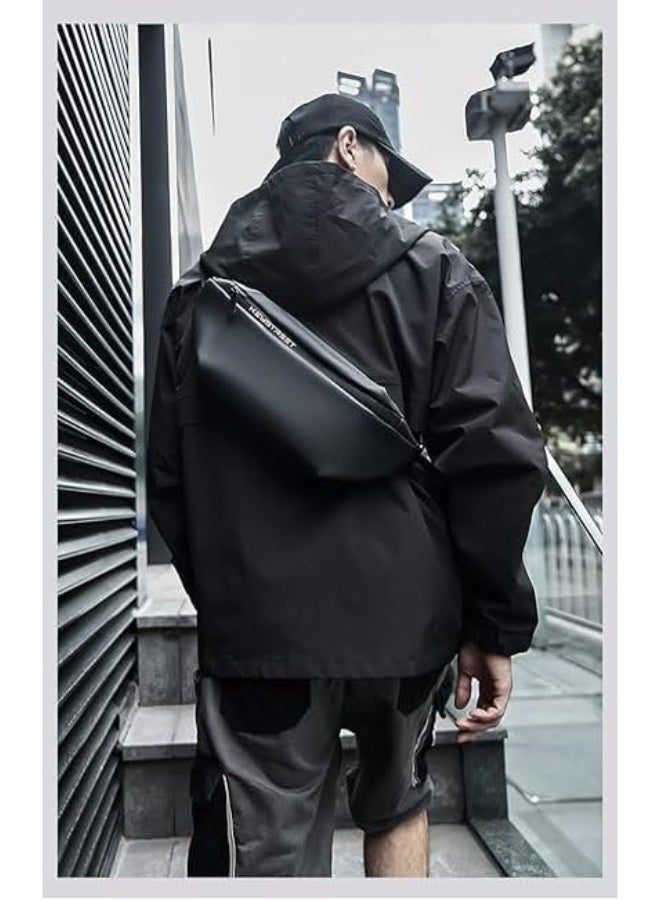 Sling Bag for Men Women, Crossbody Backpack Shoulder Bag With Adjustable Strap, Waterproof Chest Shoulder Backpack Bag for Outdoors Workout Traveling Casual Running Hiking Cycling, Black - Image 5