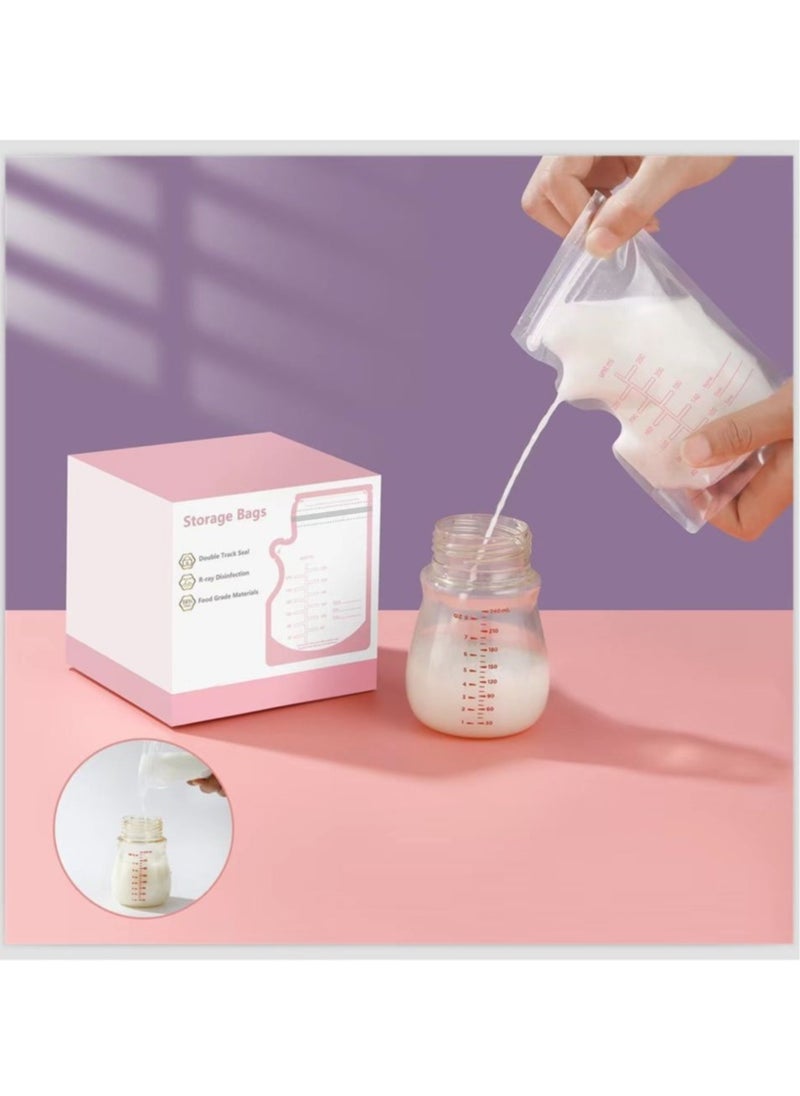 KYD - 130 Piece Baby Self-standing Bottom Design Breast Milk Storage Bags With Double Zipper, 250 ml - Image 1