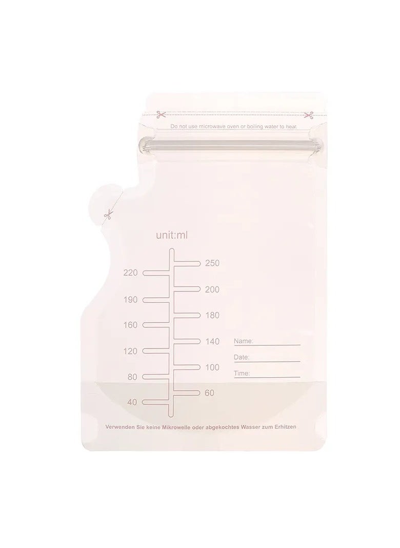KYD - 130 Piece Baby Self-standing Bottom Design Breast Milk Storage Bags With Double Zipper, 250 ml - Image 1