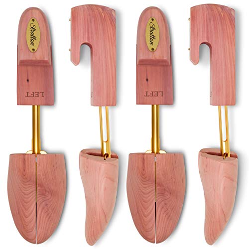 STRATTON MEN’S ADJUSTABLE SPLIT TOE CEDAR SHOE TREE - GROWN IN USA (Medium / 8.5 - 9.5 US) 2 PACK - Image 1