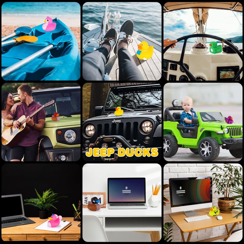 ArtCreativity Jeep Ducks - 12 Rubber Ducks for Jeep Ducking, Fun Rubber Duckies in Bulk for Jeeps, Bathtub Toys, Carnival Prizes & Birthday Party Favors for Kids, 12 Unique Designs - Image 3