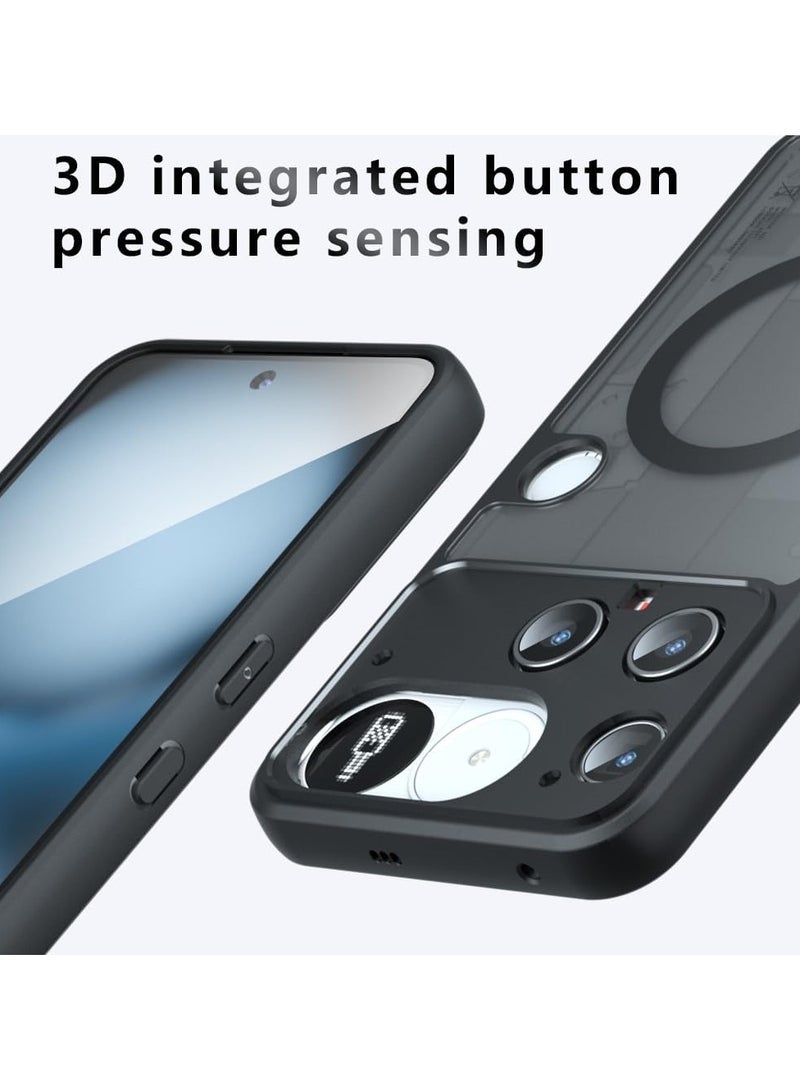 general Magnetic protective case compatible with Nothing Phone (3) wireless charging cover, made from premium TPU material and featuring four corner airbags for shock and drop protection. - Image 3