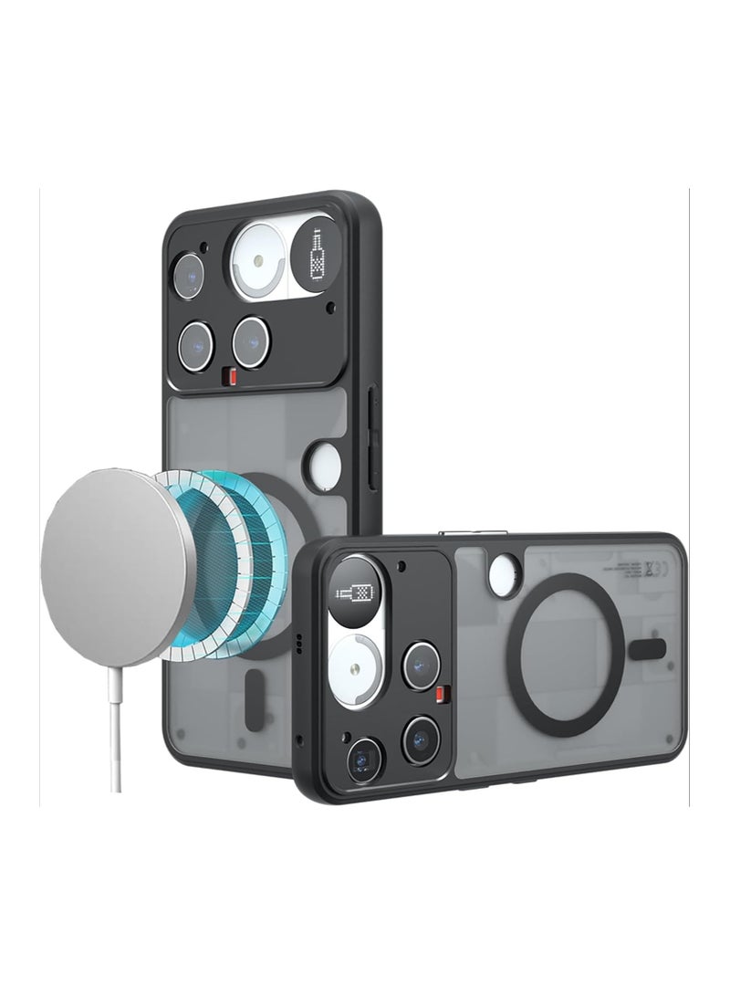 general Magnetic protective case compatible with Nothing Phone (3) wireless charging cover, made from premium TPU material and featuring four corner airbags for shock and drop protection. - Image 1