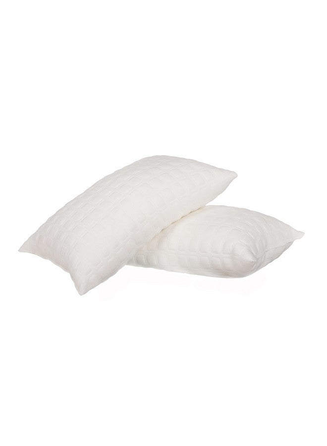 dream FACTORY Dreamfactory Knitted Fabric Fiber Pillow (27 x 17", White) -Set of 2 - Image 1