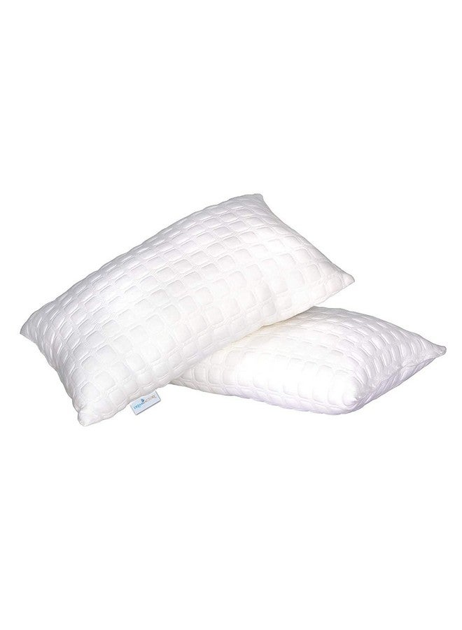 dream FACTORY Dreamfactory Knitted Fabric Fiber Pillow (27 x 17", White) -Set of 2 - Image 2