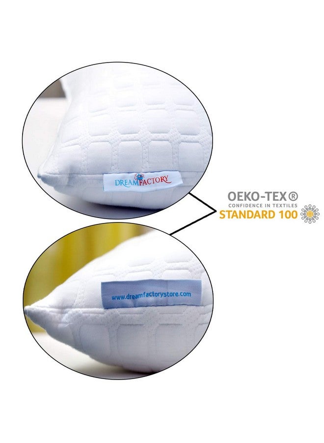 dream FACTORY Dreamfactory Knitted Fabric Fiber Pillow (27 x 17", White) -Set of 2 - Image 5