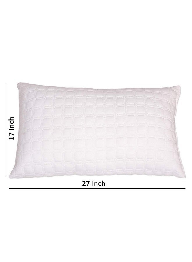 dream FACTORY Dreamfactory Knitted Fabric Fiber Pillow (27 x 17", White) -Set of 2 - Image 3