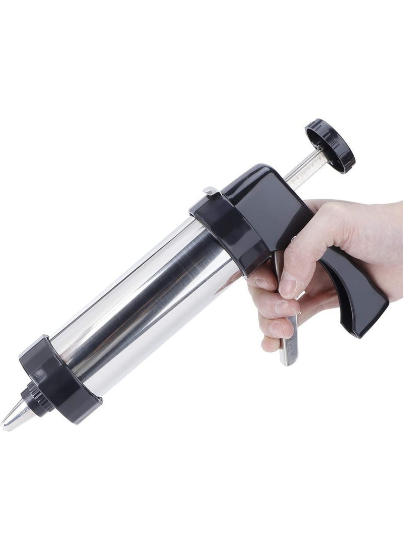 Cookie Press for Baking, Churro Maker, Stainless Steel Cookie Press Gun Kit with 13 Cookie Discs and 8 Decorating Nozzles, for Home Cookie Maker and Cake Decorating - Image 3