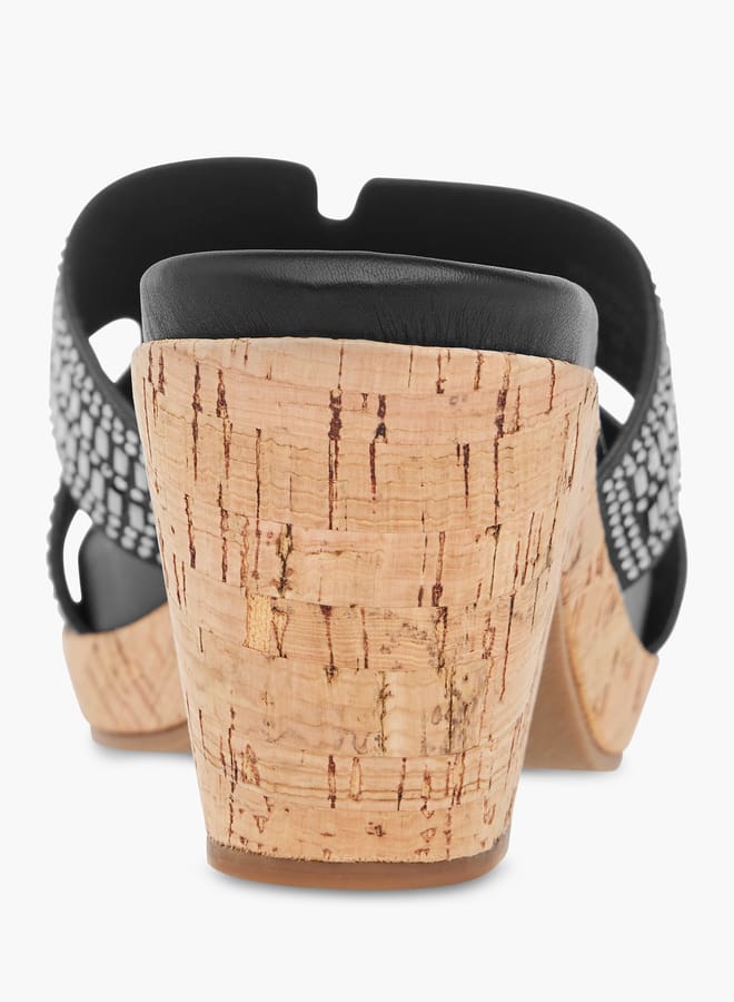 Le Confort Women's Stone Embellished Slip-On Sandals with Block Heels Ramadan Collection - Image 2