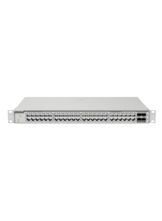 رويجي مفتاح شبكة إيثرنت مُدار من الطبقة الثانية من نوع Ruijie | Reyee RG-NBS3200-48GT4XS، مزود بـ 48 منفذ جيجابت، بدون تقنية PoE، مع 4 منافذ SFP+ للوصلات الصاعدة بسرعة 10 جيجابت، مناسب للمؤسسات. - Image 1