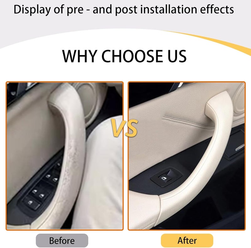 CHUANGHUI Car Door Handle for BMW X2 F39 X1 E84 F48 2010-2023 Interior Door Handles Replace Cover Car Door Handle Accessories (X1 X2 F39 F48 Beige White) Global production standard crafted - Image 3