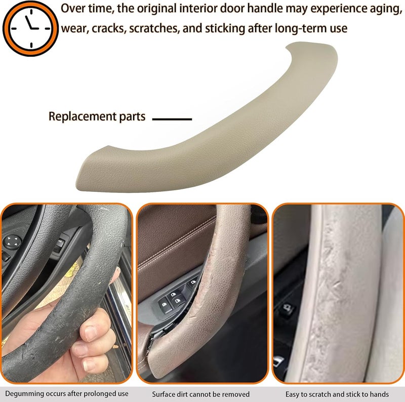 CHUANGHUI Car Door Handle for BMW X2 F39 X1 E84 F48 2010-2023 Interior Door Handles Replace Cover Car Door Handle Accessories (X1 X2 F39 F48 Beige White) Global production standard crafted - Image 2