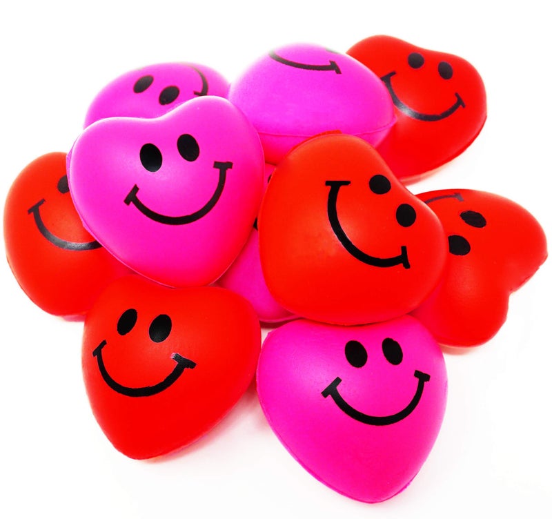 4E'S Novelty Mini 1.5"" Heart Stress Ball (24 Pack) Bulk - Valentines Squishies - For Class Valentines Party Favors For Kids  Valentines Day Gifts For Kids Classroom  Small Size - Image 1