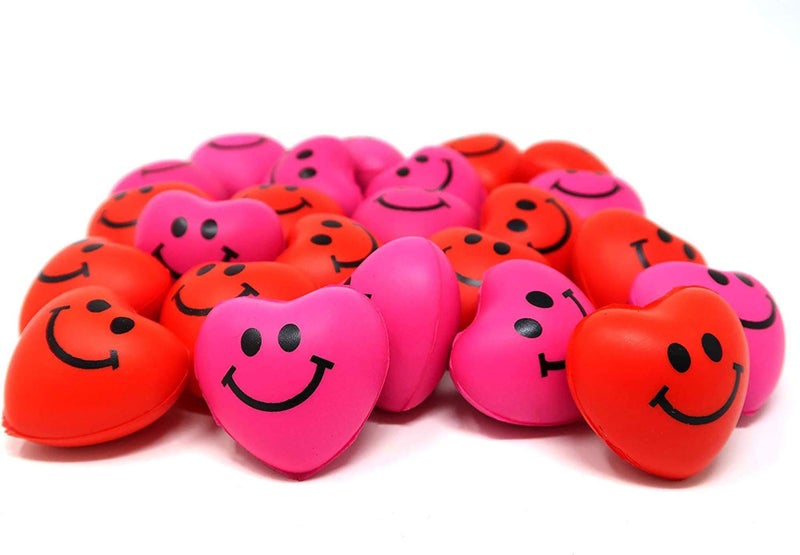 4E'S Novelty Mini 1.5"" Heart Stress Ball (24 Pack) Bulk - Valentines Squishies - For Class Valentines Party Favors For Kids  Valentines Day Gifts For Kids Classroom  Small Size - Image 3