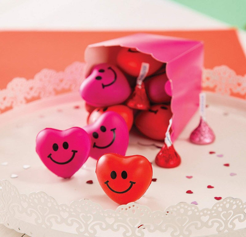 4E'S Novelty Mini 1.5"" Heart Stress Ball (24 Pack) Bulk - Valentines Squishies - For Class Valentines Party Favors For Kids  Valentines Day Gifts For Kids Classroom  Small Size - Image 2