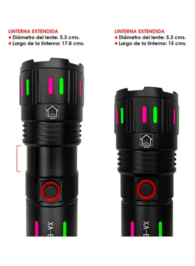 Led Flashlight Recharge Zoom Visor Charging Power Bank Tgo Xa-b707 White Black  - Image 2