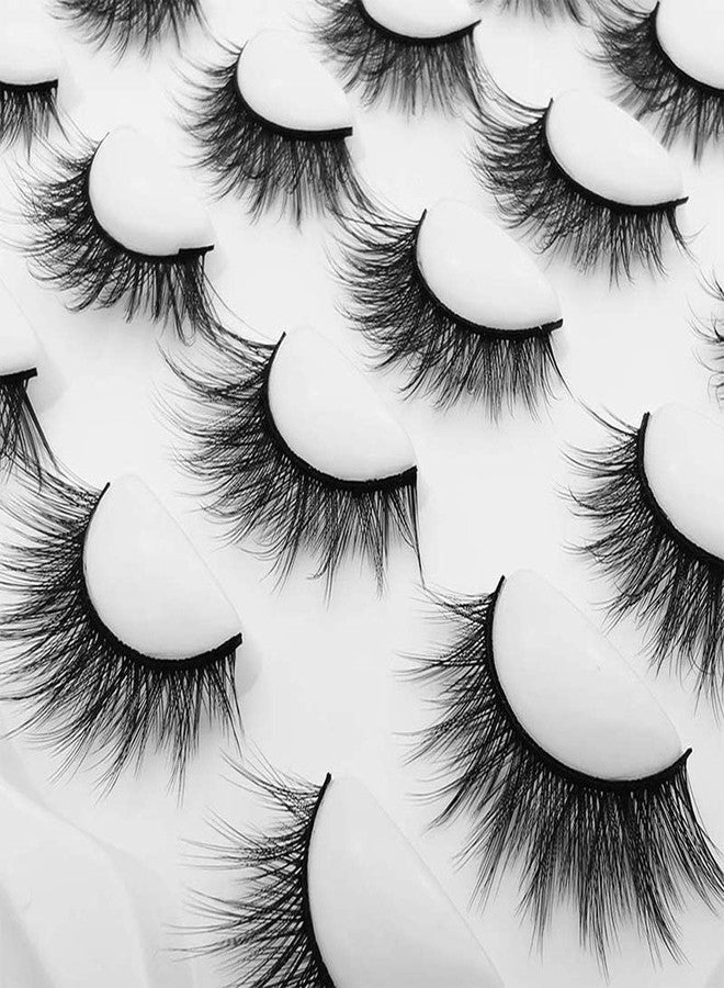 Vayator →Vayator 10 Pairs 3D Mink Lashes Natural False Eyelashes Dramatic Volume Fake Lashes Makeup Eyelash Extension Silk Handmade Eyelashes (Y004) - Image 1