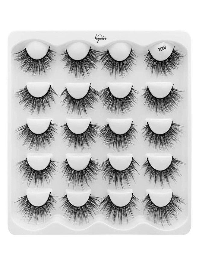 Vayator →Vayator 10 Pairs 3D Mink Lashes Natural False Eyelashes Dramatic Volume Fake Lashes Makeup Eyelash Extension Silk Handmade Eyelashes (Y004) - Image 2