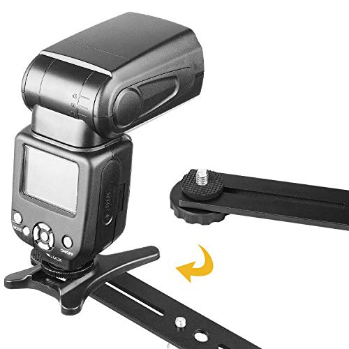 ChromLives Dual Flash Bracket,Chromlives Dual Tripod Mount Bracket,1/4" Dual Camera Mount Flash Extension Bar,8" Dual Tripod Bracket for Camera,LED Light,DSLR Camera,Tripod,Flash Light(2 Pack) - Image 4