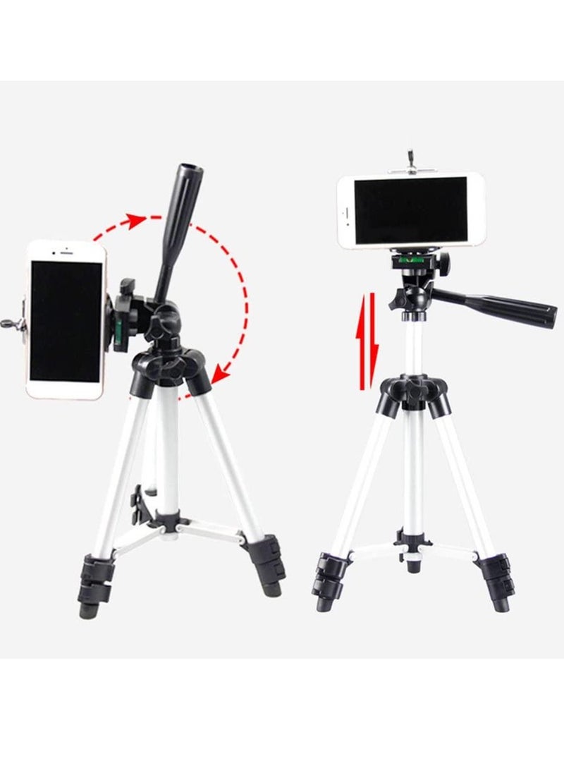 Ntech NTECH Portable Aluminum Alloy Tripod with Phone Holder  JF 3110 28 65cm  Silver Black  - Image 2