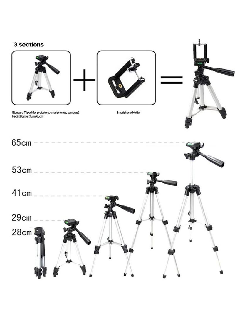 Ntech NTECH Portable Aluminum Alloy Tripod with Phone Holder  JF 3110 28 65cm  Silver Black  - Image 5