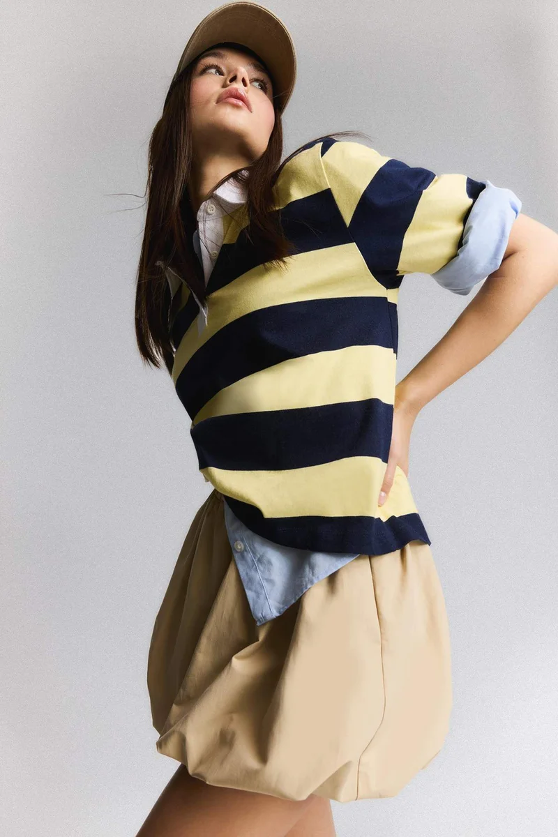 ديفاكتو Balloon Fit Taffeta High Waist Mini Skirt