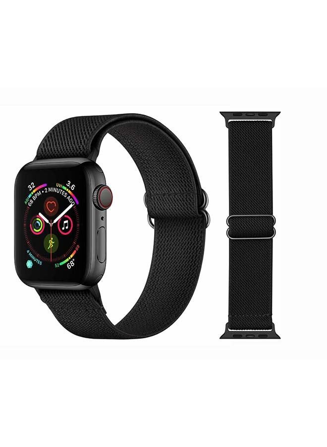 فيسوس شريط منفرد مضفر صلب قابل للتعديل لسلسلة Apple Watch Series 6/SE/5/4/3/2/1 40/38 مم أسود